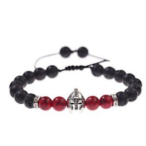 Gladiator Lava Stone Adjustable Bracelet